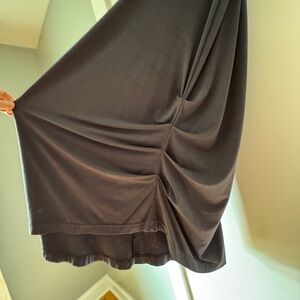 Fresh Produce Asymmetrical Ruched Skirt Large Rayon Lycra Made in USA